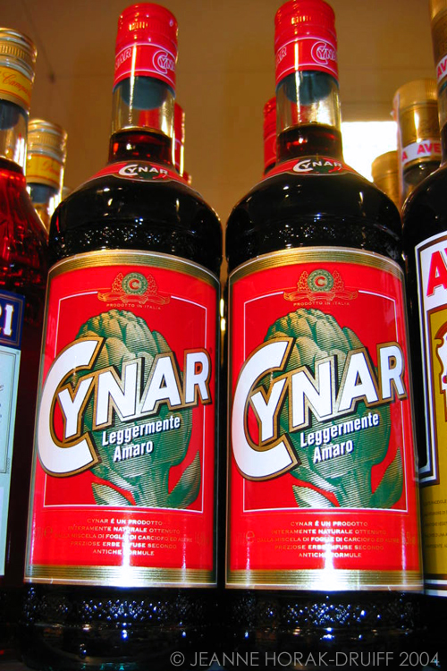 Cynar artichoke liqueur bottles