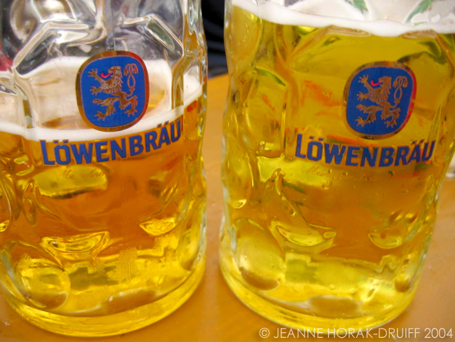Lowenbrau beers at Munich Oktoberfest