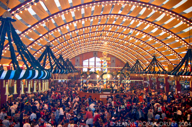 Lowenbrau beer tent at Munich Oktoberfest