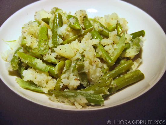 South African green beans and potatoes