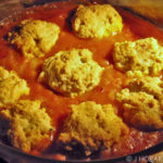 Sausage and bean casserole with dumplings