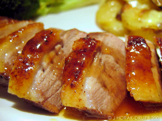 Duck breast in orange sauce