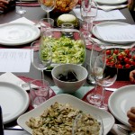 Marinated mushrooms & shaved zucchini salad for a London food blogger lunch