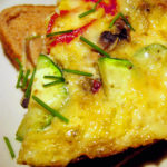Bacon, mushroom, courgette & Peppadew frittata for EoMEoTe#6