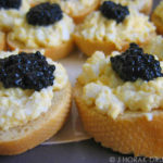 Egg and caviar canapes