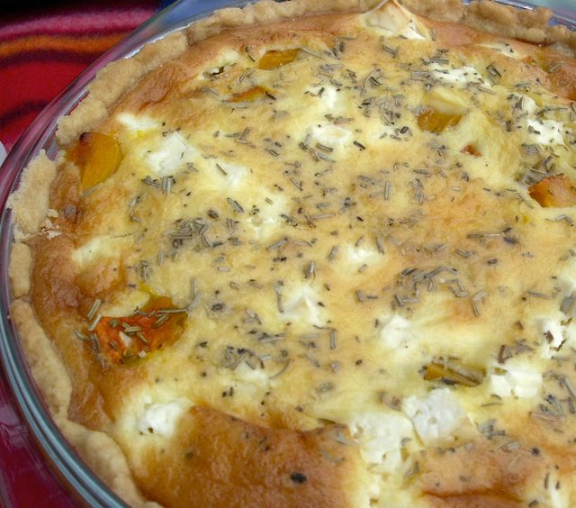 Butternut feta quiche