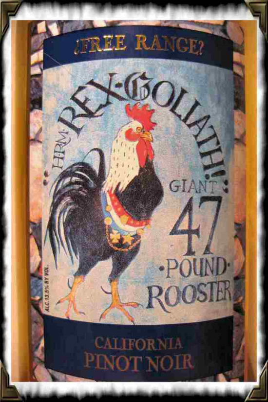 47 POund Rooster wine label