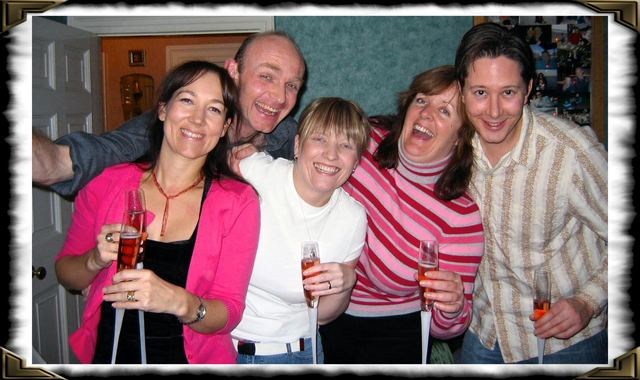 People toasting new year with Champagne