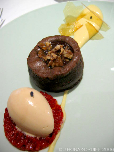 The Fat Duck chocolate fondant dessert plate