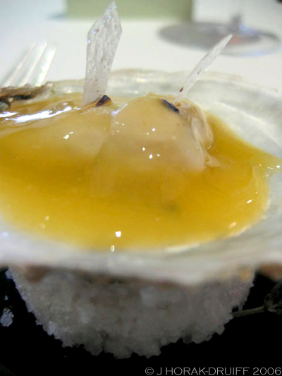 The fat Duck oyster in passion fruit jelly