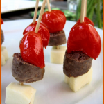 Boerewors, Peppadew & halloumi skewers