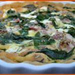 Spinach, bacon & feta quiche