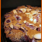 Cherry clafoutis for a summer dinner in our garden