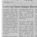 Love-rat Toast dumps Bacon for Egg!