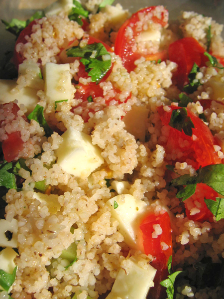 Tabbouleh with halloumi cheese