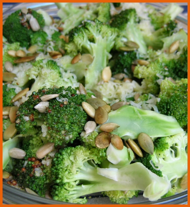 Broccoli and toasted seed salad
