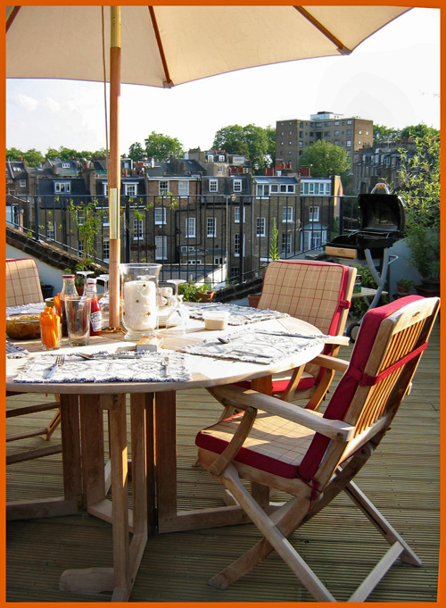 Rooftop terrace lunch table