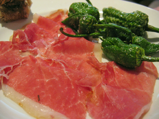 Jamon Iberico with padron peppers