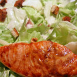 Grilled salmon Caesar salad