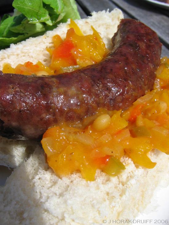 Chakalaka boerewors roll