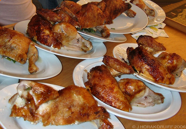 Munich Oktoberfest Wiesnhendl rotisserie chickens