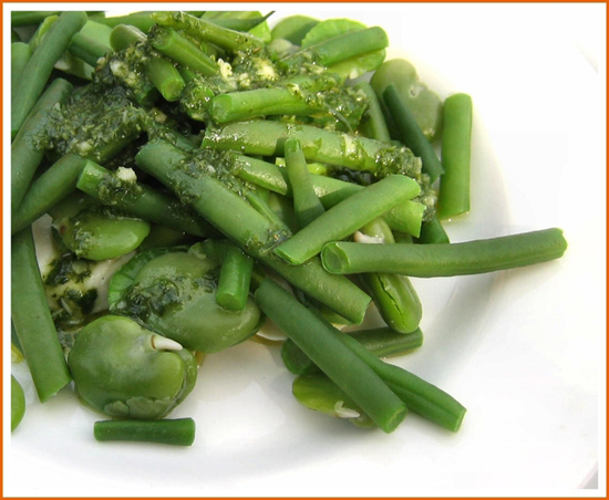 broad and green bean salad