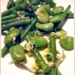 Broad bean, green bean & mozzarella salad