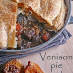 Venison pot pie with dried peaches