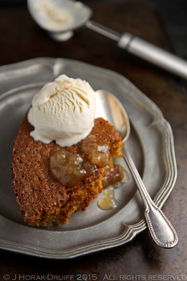 South African vinegar pudding with ice-cream