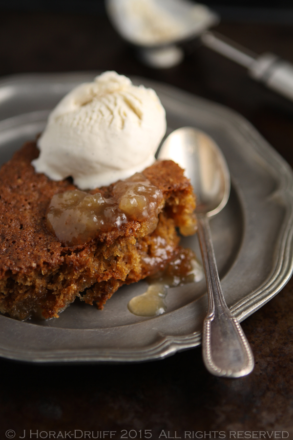 South African vinegar pudding with ice-cream