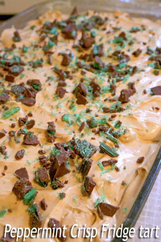 Peppermint Crisp fridge tart