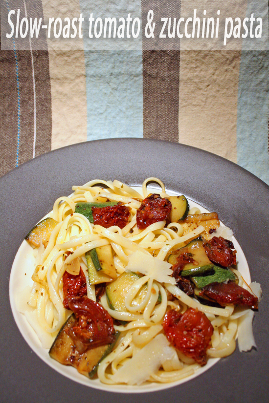 Slow-roast tomato and zucchini pasta