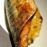 Whole mackerel with orange butter