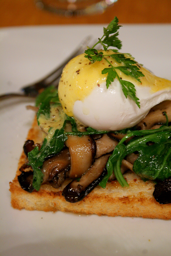 Mushrooms and Poached Egg On Toast 
