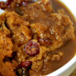 Cranberry-ginger caramel pudding