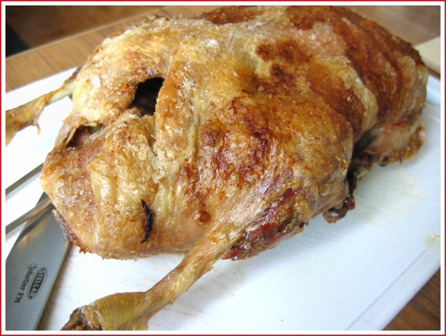 Roast whole duck