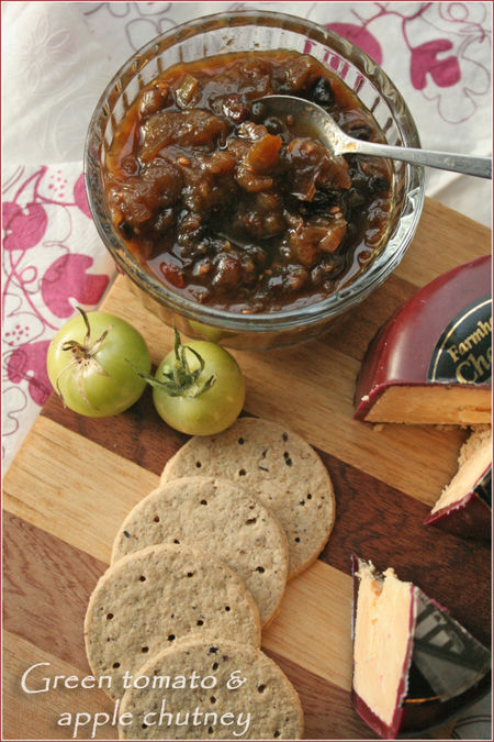 This easy spicy green tomato and apple chutney is the perfect way to use up the last of the tomatoes that refuse to ripen!