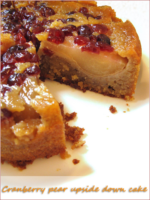 Cranberry Pear Upside-down Cake