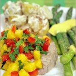 Mango, red pepper & cilantro salsa