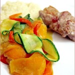 Green Thai curry vegetable ribbons