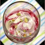 Blueberry fool with pistachios