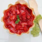 Rhubarb strawberry and ginger tarts