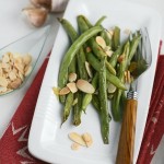 French beans with toasted almonds and garlic
