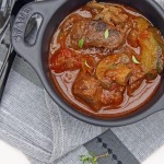 Beef brisket with braai (BBQ) sauce potjiekos