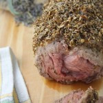 Lavender and herb crusted roast lamb shoulder