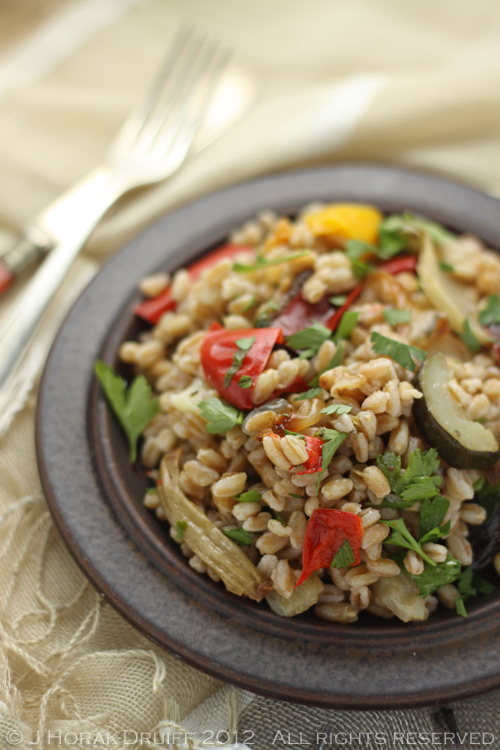 Farro and roasted vegetable salad © J Horak-Druiff 2012