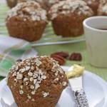 Spiced maple pear and oat muffins