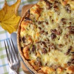 Chanterelle quiche with a wholewheat & thyme crust