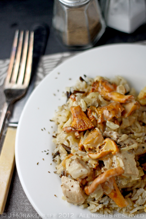 Chicken & chanterelle fricassee title  © J Horak-Druiff 2012