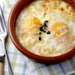 Baked truffled eggs inspired by “White Truffles in Winter”